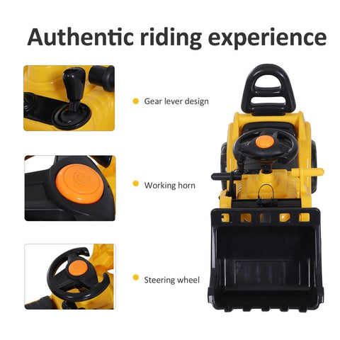 3-in-1 Ride-On Bulldozer Toy Tractor with Shovel