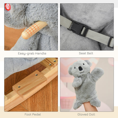 Kids Koala Ride-On Rocking Horse with Realistic Sounds