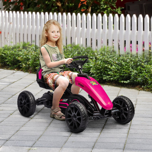 Kids Pedal Go Kart with Swing Axle and Shock-Absorbing Wheels