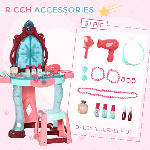 31-Piece Kids Vanity Set with Magic Mirror & Lights