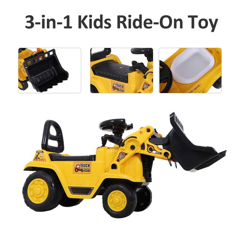 3-in-1 Ride-On Bulldozer Toy Tractor with Shovel