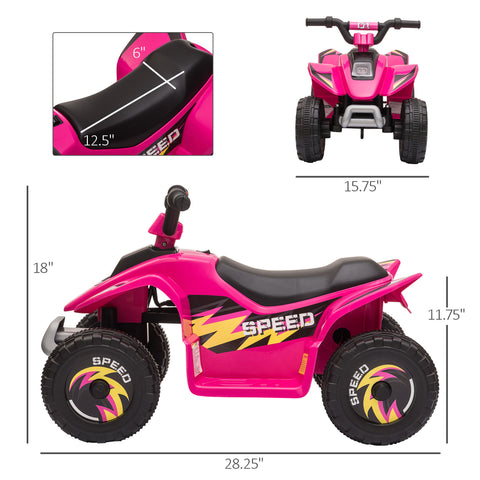 6V Kids ATV 4-Wheeler Ride-On Electric Quad Vehicle Pink