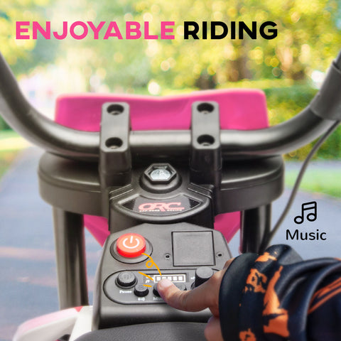12V Kids Electric Motorcycle with Training Wheels and Twist Throttle