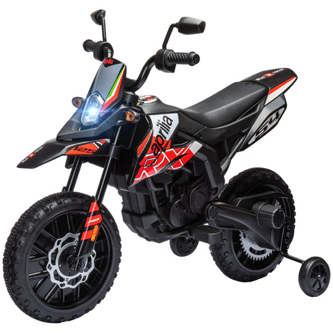 12V Kids Ride-On Motorcycle with Training Wheels and Suspension