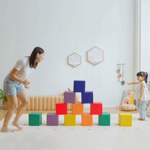 12-Piece Soft Foam Toddler Play Blocks Set