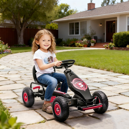 Kids Pedal Go Kart Ride-on Toy with Handbrake