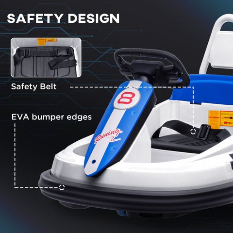 6V Electric Ride-On Bumper Car with 360-Degree Rotation