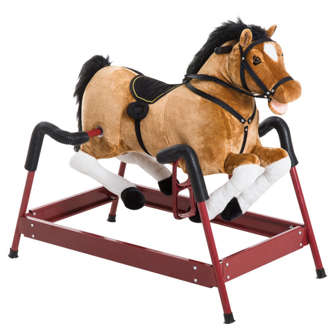 Kids Plush Spring Rocking Horse with Realistic Sounds