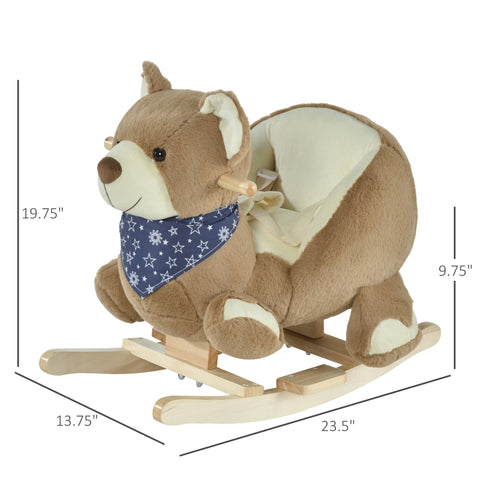 Plush Bear Baby Rocking Horse with Lullaby Music