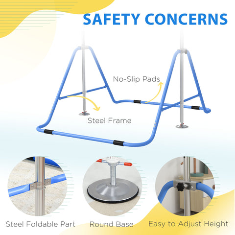 Adjustable Folding Gymnastics Bar for Kids