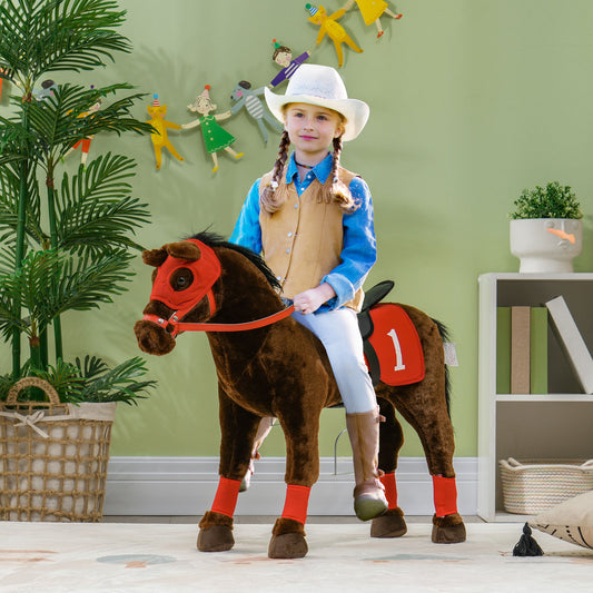 Kids Ride-on Horse Toy with Neighing Sound and Stirrups