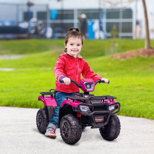 12V Kids Electric Ride-On Toy Quad Car with Music and LED Lights