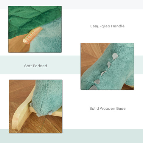 Kids Plush Triceratops Ride-On Rocking Toy with Sounds