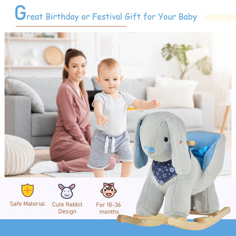 Kids Plush Bunny Rocking Horse Toy with Music