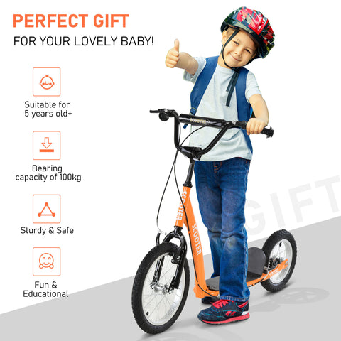 Kids Kick Scooter with Adjustable Handlebar and Dual Brakes