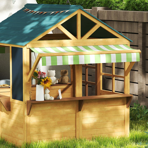Foldable Wooden Outdoor Playhouse for Kids