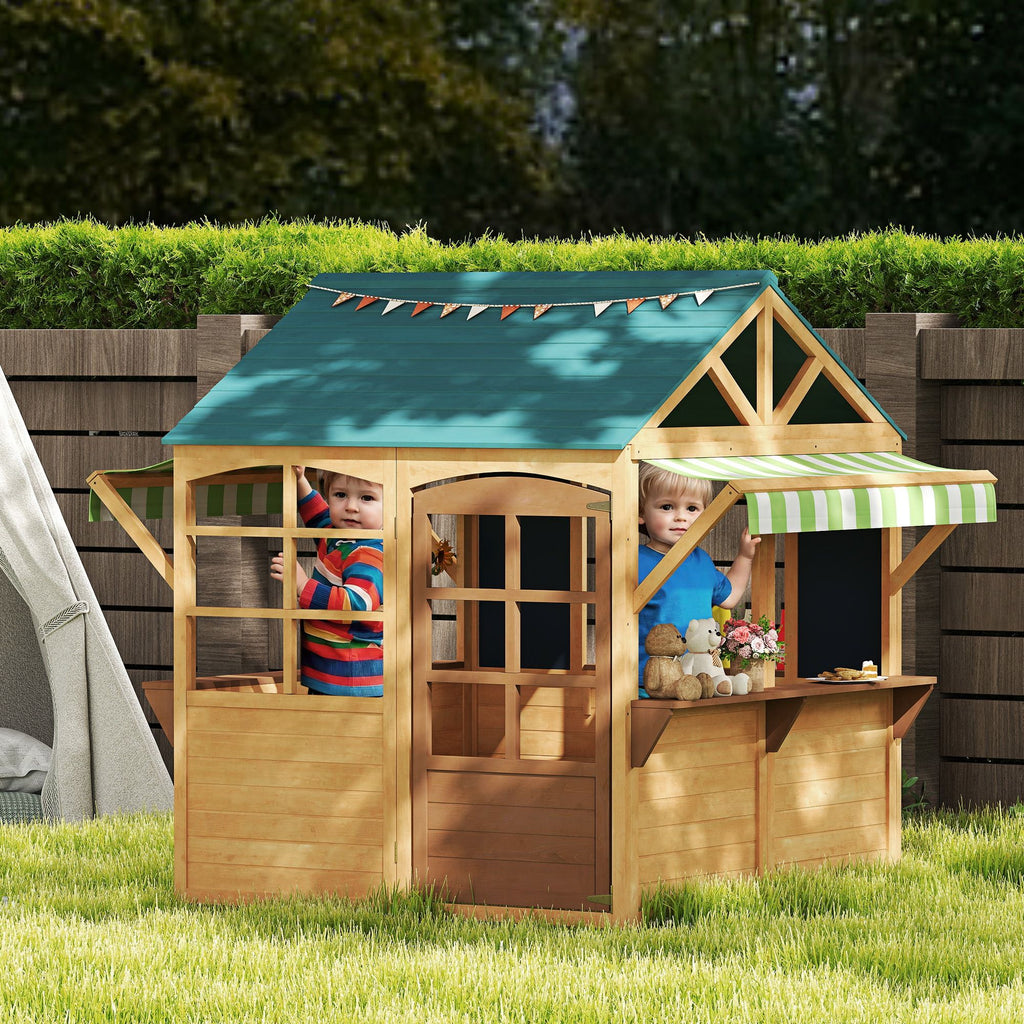 Foldable Wooden Outdoor Playhouse for Kids