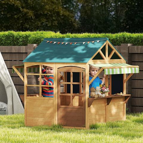 Foldable Wooden Outdoor Playhouse for Kids