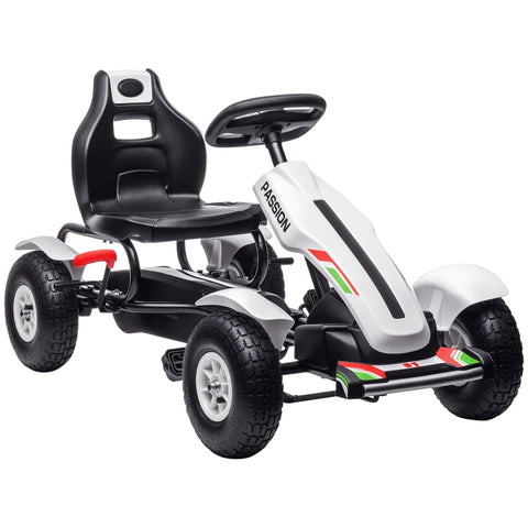 Kids Pedal Go Kart with Adjustable Seat and Rubber Wheels