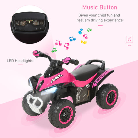 Foot-to-Floor Kids Ride-On Push Car ATV Toy with Music and Lights