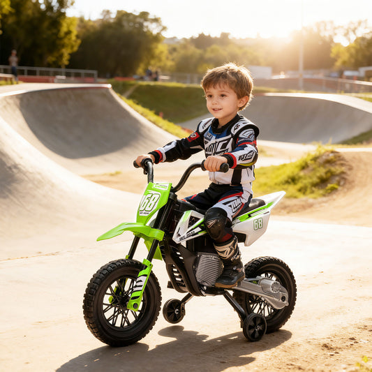 12V Kids Electric Ride-on Motorcycle with Training Wheels