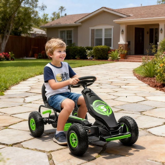 Kids Pedal Go Kart Ride-On Toy with Adjustable Seat