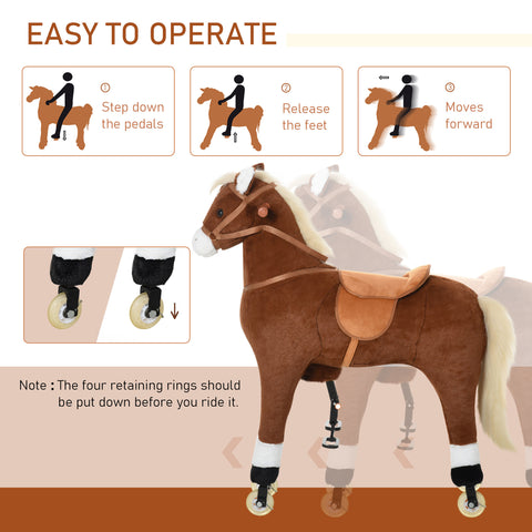 Kids Pedal-Powered Walking Ride-On Toy Horse