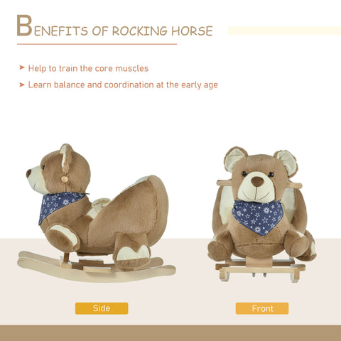 Plush Bear Baby Rocking Horse with Lullaby Music