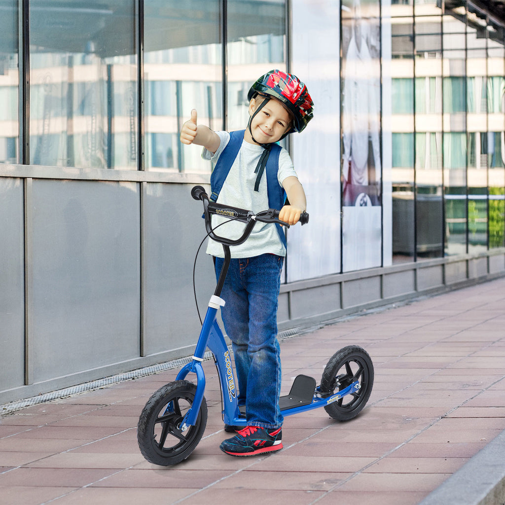 Adjustable Kids Kick Scooter with Big Wheels and Rear Brake