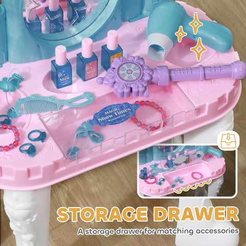 Castle Kids Vanity Set with Mirror and Stool