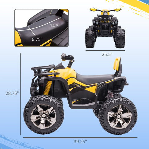 12V Kids Recharging Ride-On Electric ATV Quad with Headlights