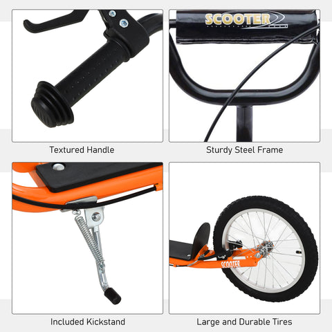 Youth Kick Scooter with Dual Brakes and Adjustable Handlebar