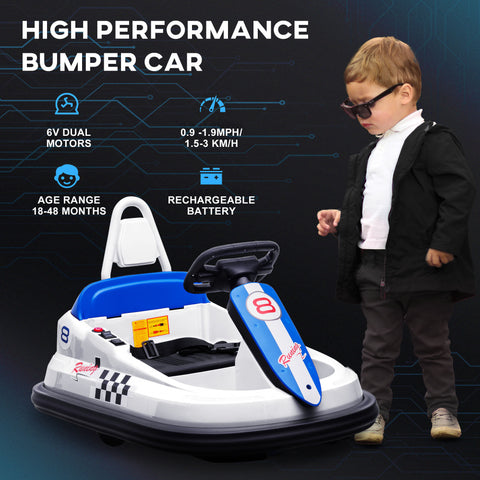 6V Electric Ride-On Bumper Car with 360-Degree Rotation