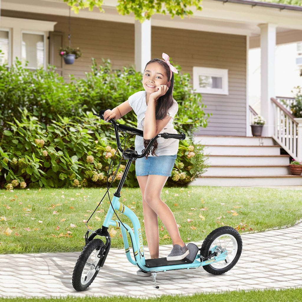 Youth Kick Scooter with Dual Brakes and 12-Inch Inflatable Wheels