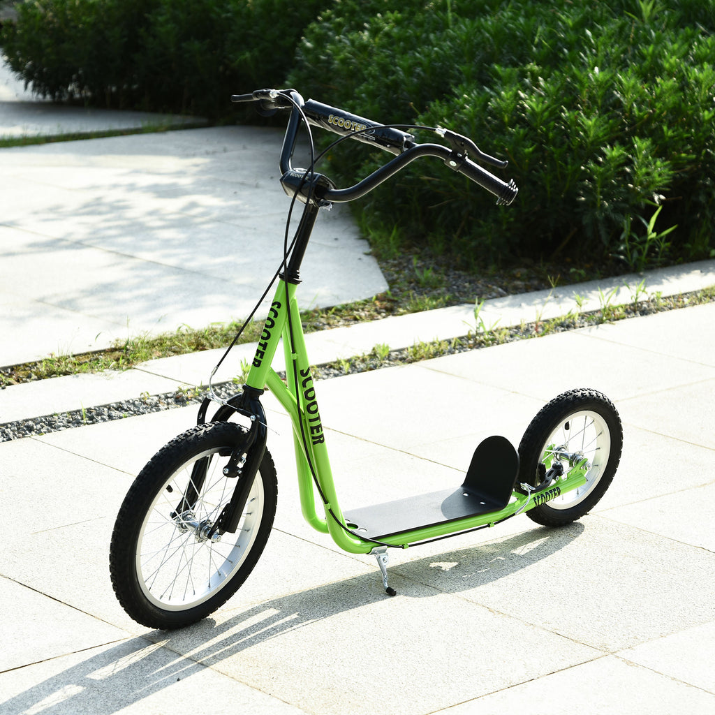 Youth Kick Scooter with Dual Brakes and Inflatable Wheels