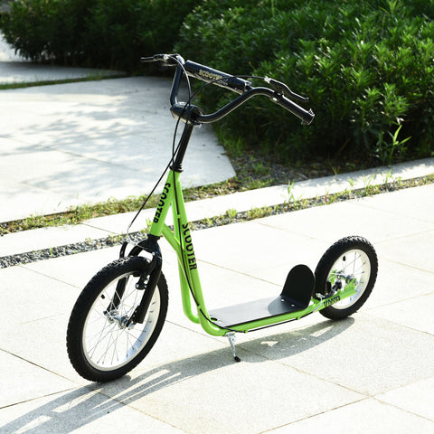 Youth Kick Scooter with Dual Brakes and Inflatable Wheels