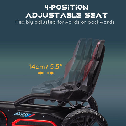 Kids Pedal Go Kart with Adjustable Seat and Swing Axle