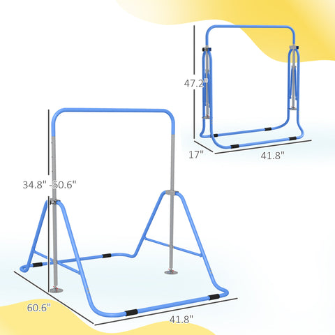 Adjustable Folding Gymnastics Bar for Kids