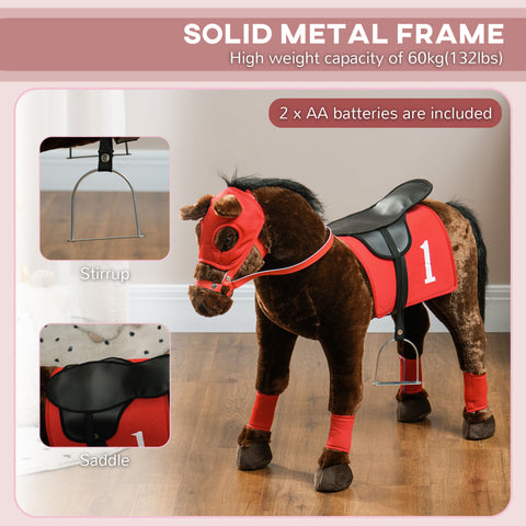 Kids Ride-on Horse Toy with Neighing Sound and Stirrups