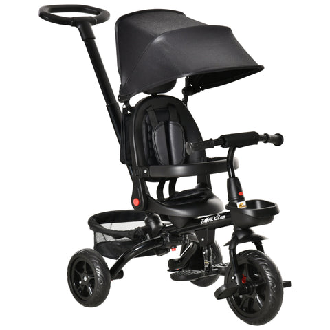 4-in-1 Foldable Toddler Tricycle with Reversible Seat and Canopy