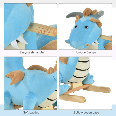 Kids Plush Dinosaur Ride-On Rocking Chair with Realistic Sounds