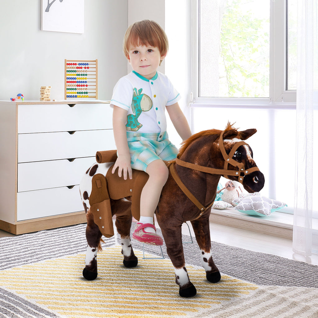 Plush Sound-Making Ride-On Horse Toy for Toddlers