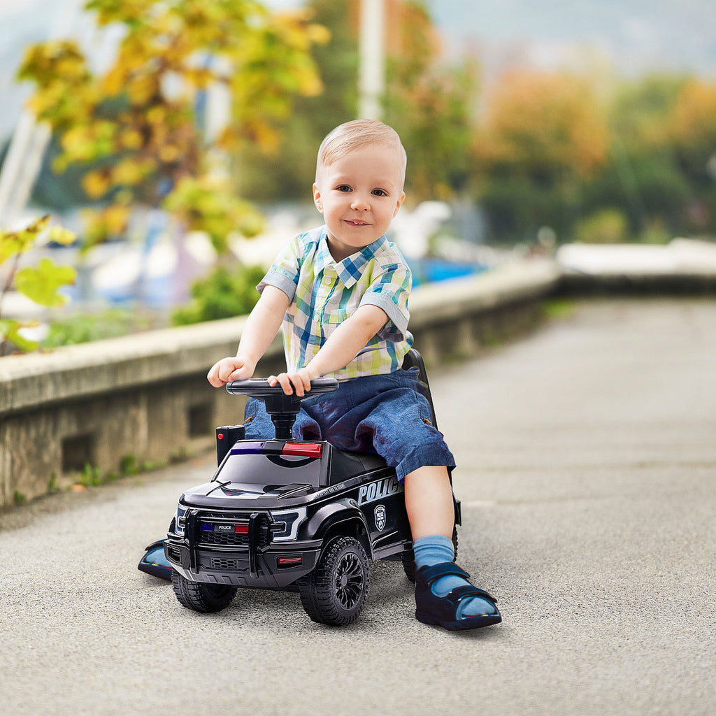 Kids Police Truck Push Ride-On Car with Working PA System