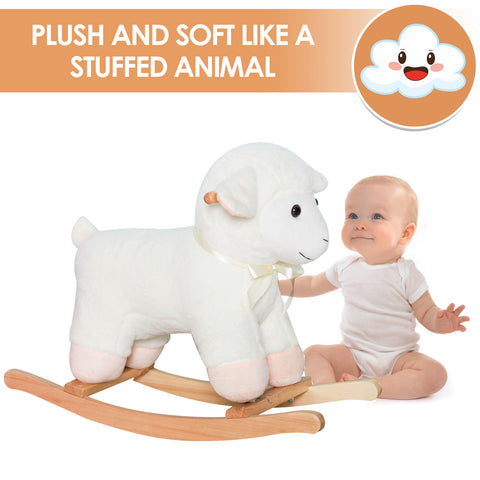 Plush Lamb Rocking Horse Sheep Ride On Rocker for Kids