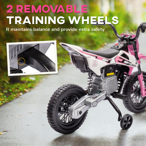 12V Kids Electric Motorcycle with Training Wheels and Twist Throttle