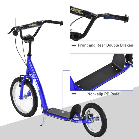 Kids Kick Scooter with Adjustable Handlebar and Inflatable Wheels