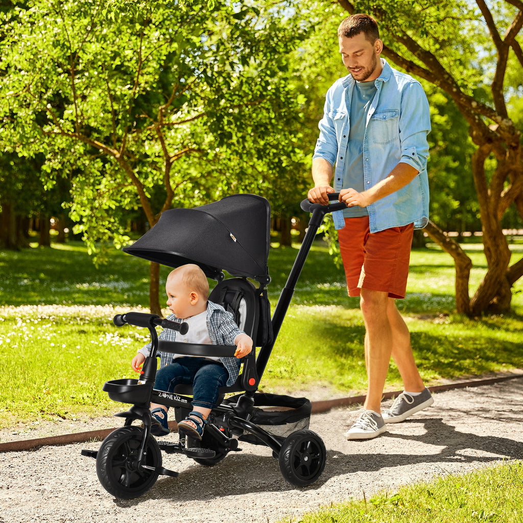4-in-1 Foldable Toddler Tricycle with Reversible Seat and Canopy
