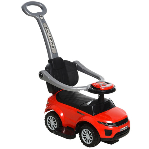 2-in-1 Toddler Ride-on Push Car Stroller with Horn and Lights