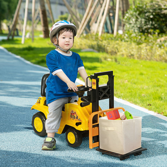 Kids Ride-on Toy Forklift with Under-Seat Storage