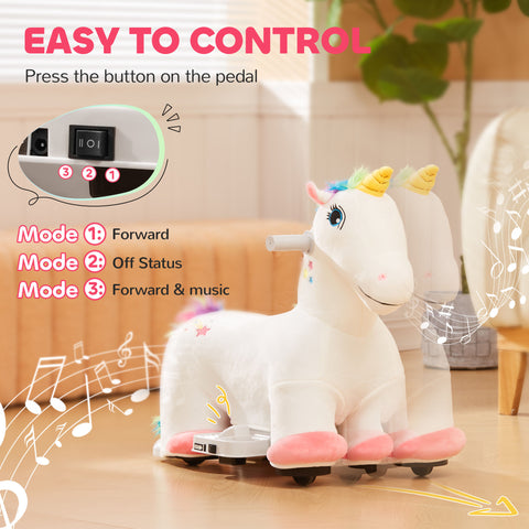 6V Kids Electric Battery-Powered Ride-on Unicorn Toy